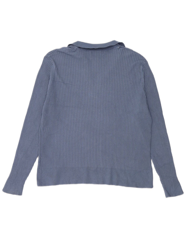 Maglione da donna Marks & Spencer con collo alto UK 24 4XL Viscosa blu