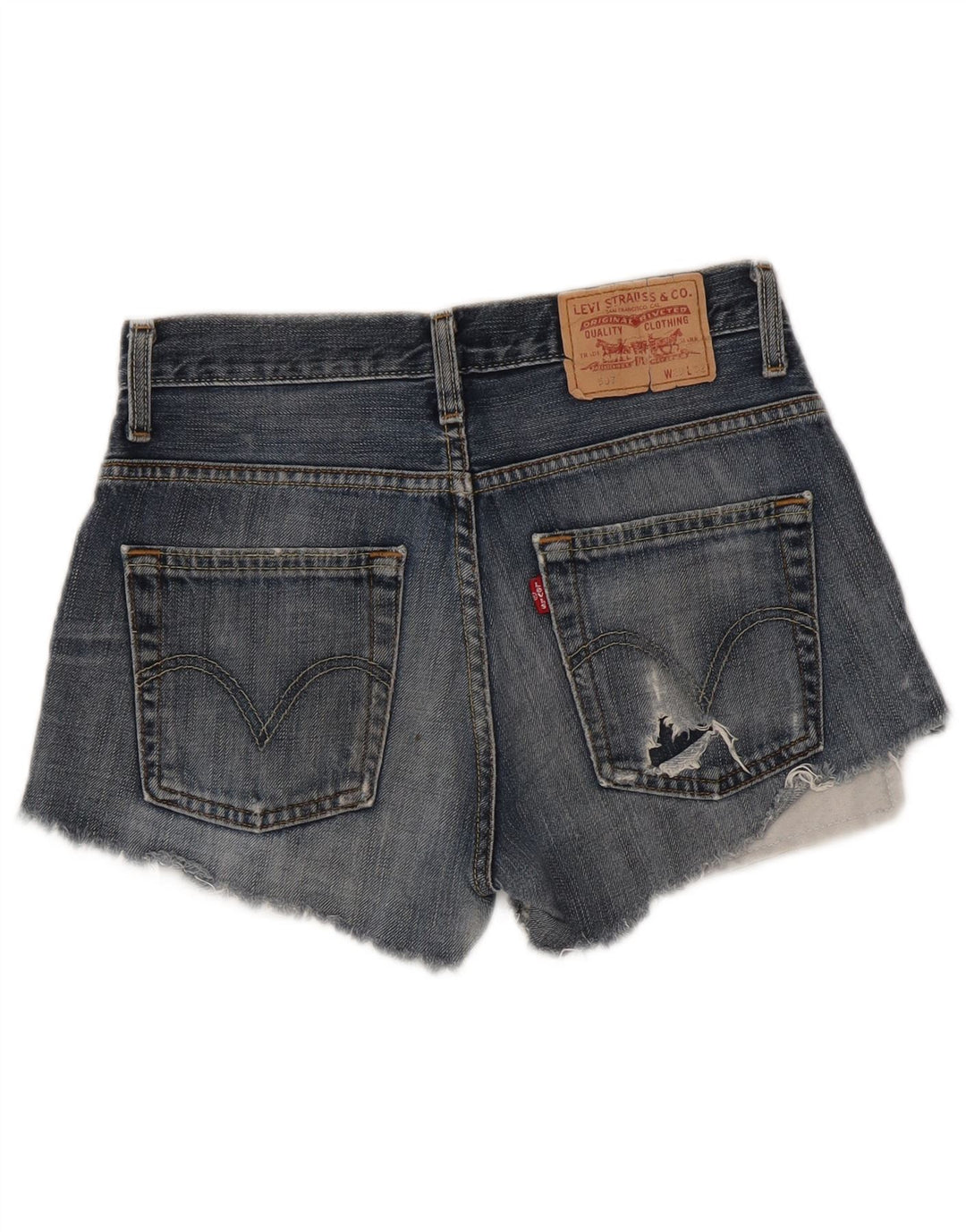 Pantaloncini di jeans Levi's 507 da donna W29 cotone blu medio