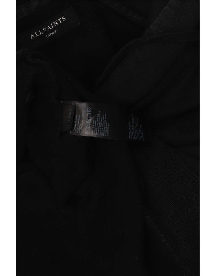 Felpa con cappuccio da uomo All Saints, grande, in cotone nero