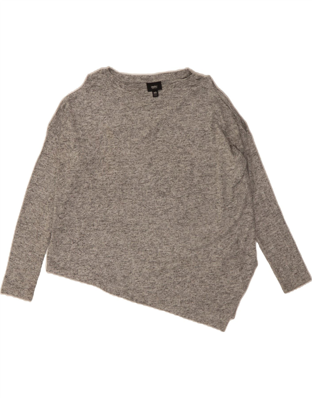 MOSSIMO Womens Asymmetric Oversized Boat Neck Jumper Sweater UK 6 XS Grey Vintage Mossimo and Second-Hand Mossimo from Messina Hembry 
