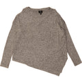 MOSSIMO Womens Asymmetric Oversized Boat Neck Jumper Sweater UK 6 XS Grey Vintage Mossimo and Second-Hand Mossimo from Messina Hembry 