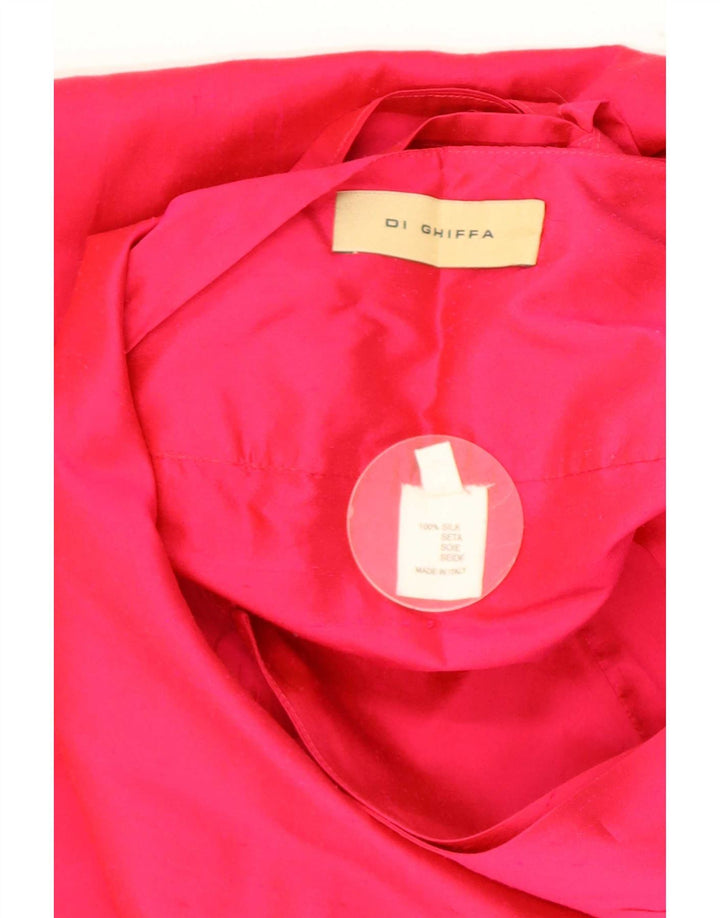 Gonna a portafoglio vintage da donna a vita alta IT 42 media W27 seta rossa