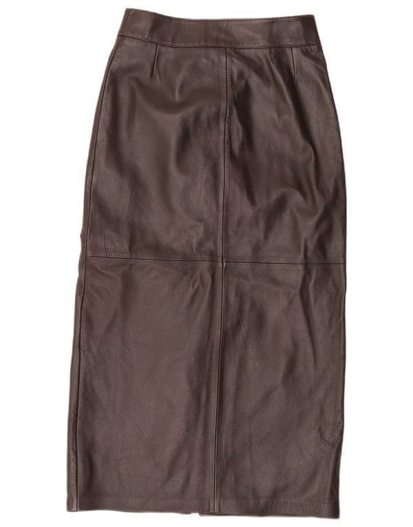 Gonna maxi in pelle da donna Helium UK 10 piccola W28 marrone