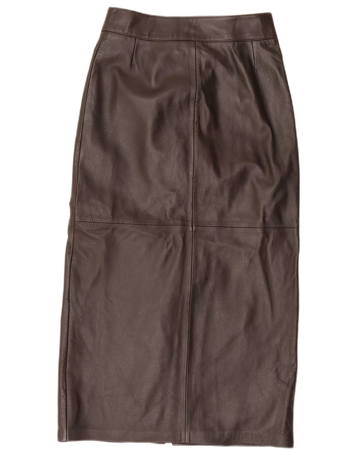 Gonna maxi in pelle da donna Helium UK 10 piccola W28 marrone