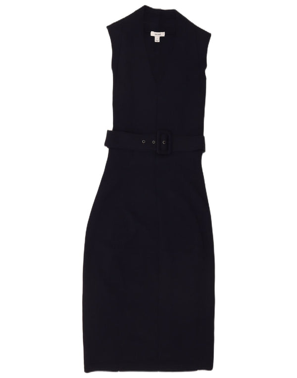 Abito aderente senza maniche da donna Reiss UK 8 Small in viscosa blu navy