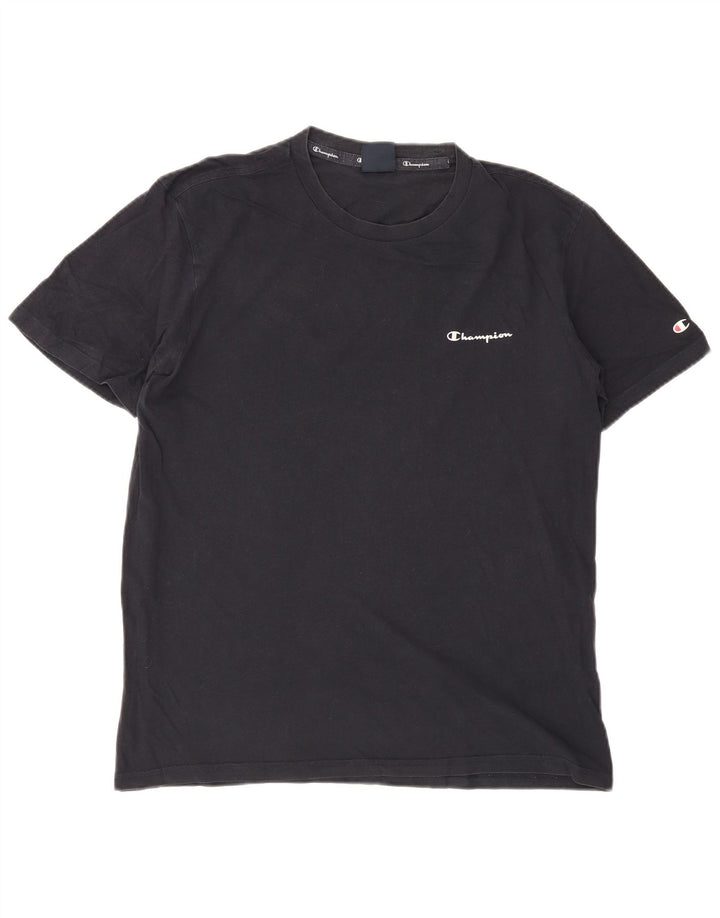 T-shirt da uomo CHAMPION Top grande in cotone blu navy