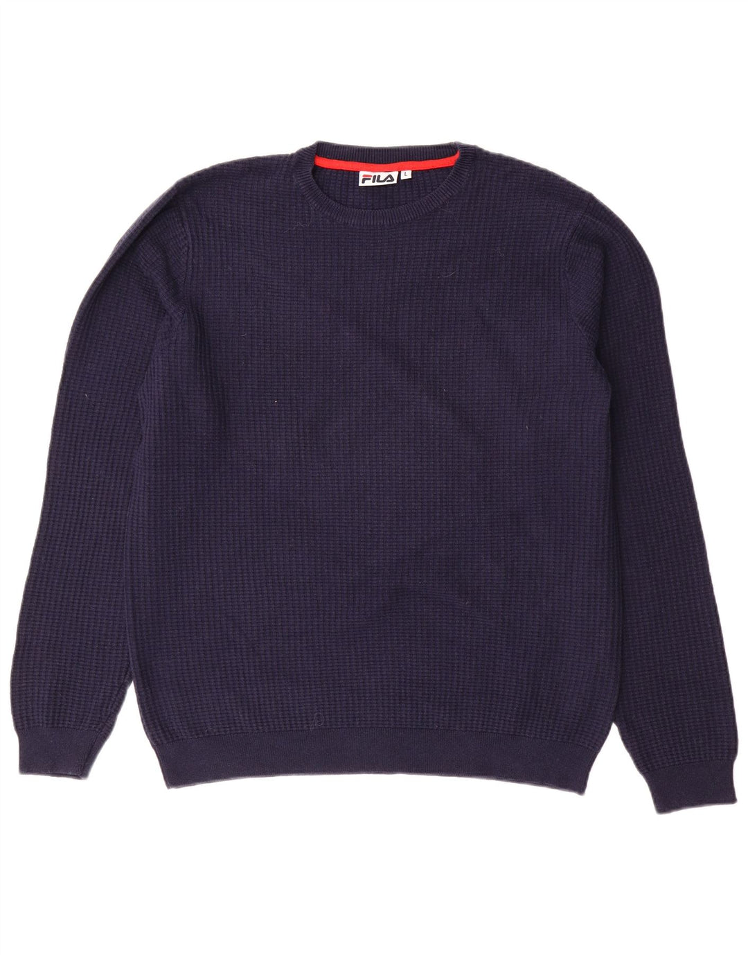 Maglione maglione girocollo da uomo FILA grande cotone blu navy