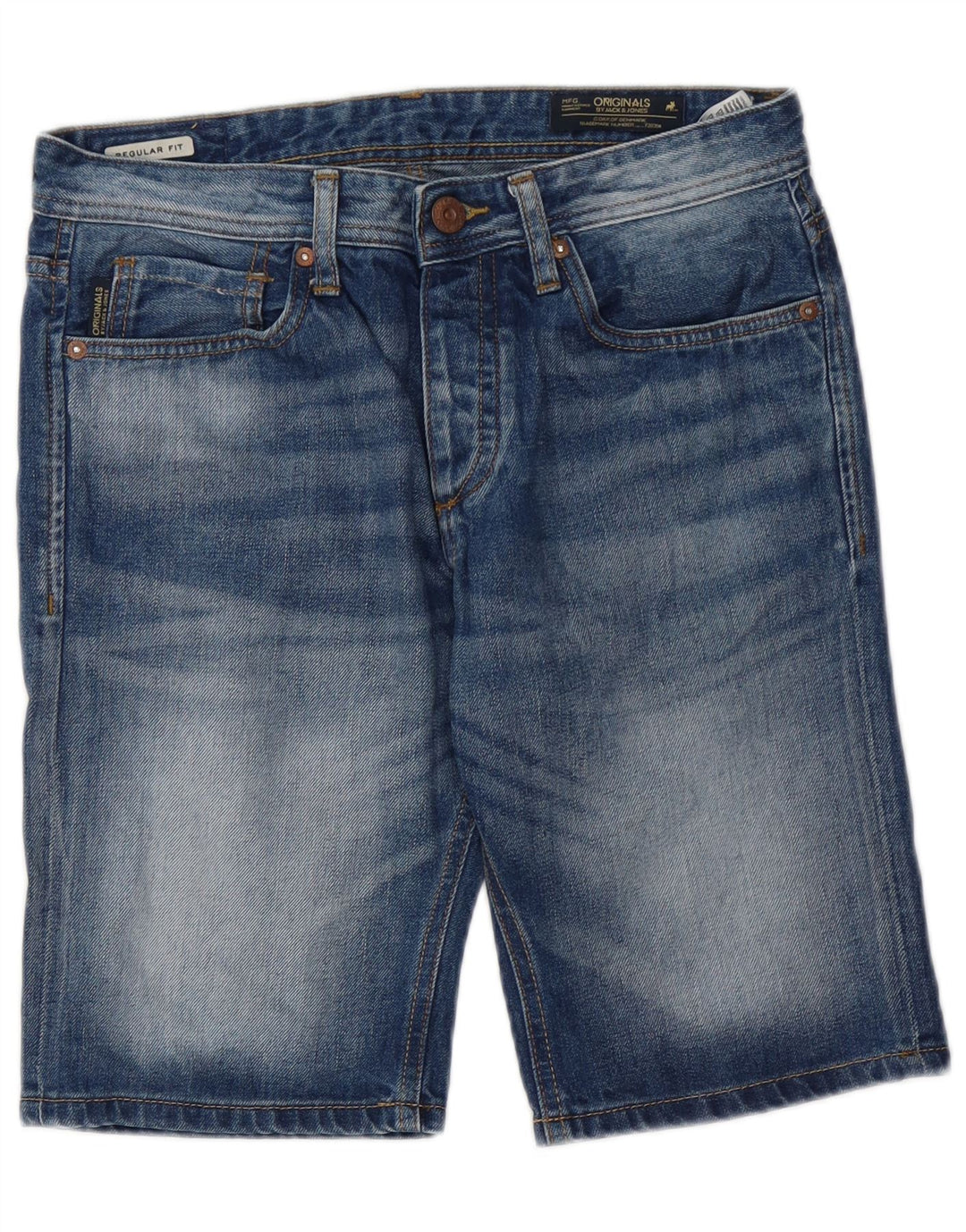 Pantaloncini di jeans vestibilità regolare da uomo Jack & Jones piccoli W29 cotone blu