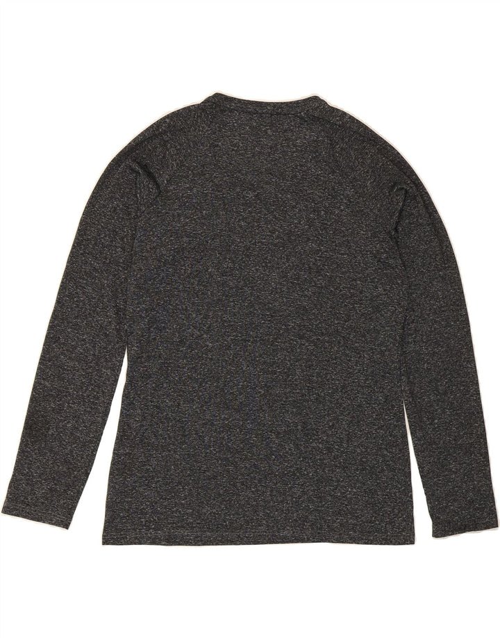 ADIDAS Womens Climalite Graphic Top Long Sleeve UK 14 Medium Grey Flecked Vintage Adidas and Second-Hand Adidas from Messina Hembry 