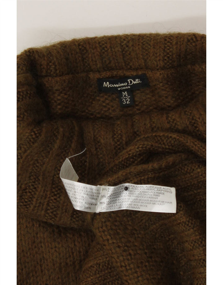Maglione maglione da donna a collo alto Massimo Dutti UK 12 Acrilico kaki medio