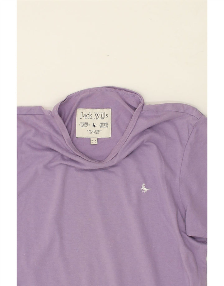 JACK WILLS Womens T-Shirt Top UK 8 Small  Purple Polyester Vintage Jack Wills and Second-Hand Jack Wills from Messina Hembry 