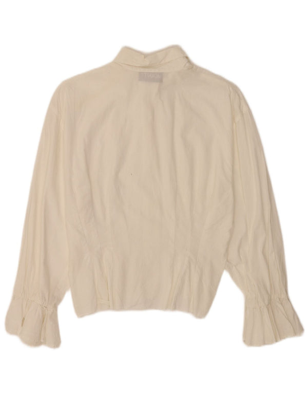 Camicia da donna a maniche lunghe con vestibilità regolare Avant UK 8 Small in cotone bianco