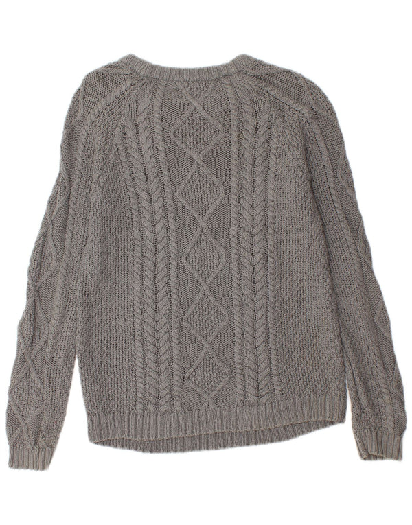 Maglione maglione con scollo a barca da donna Zara UK 14 grande grigio