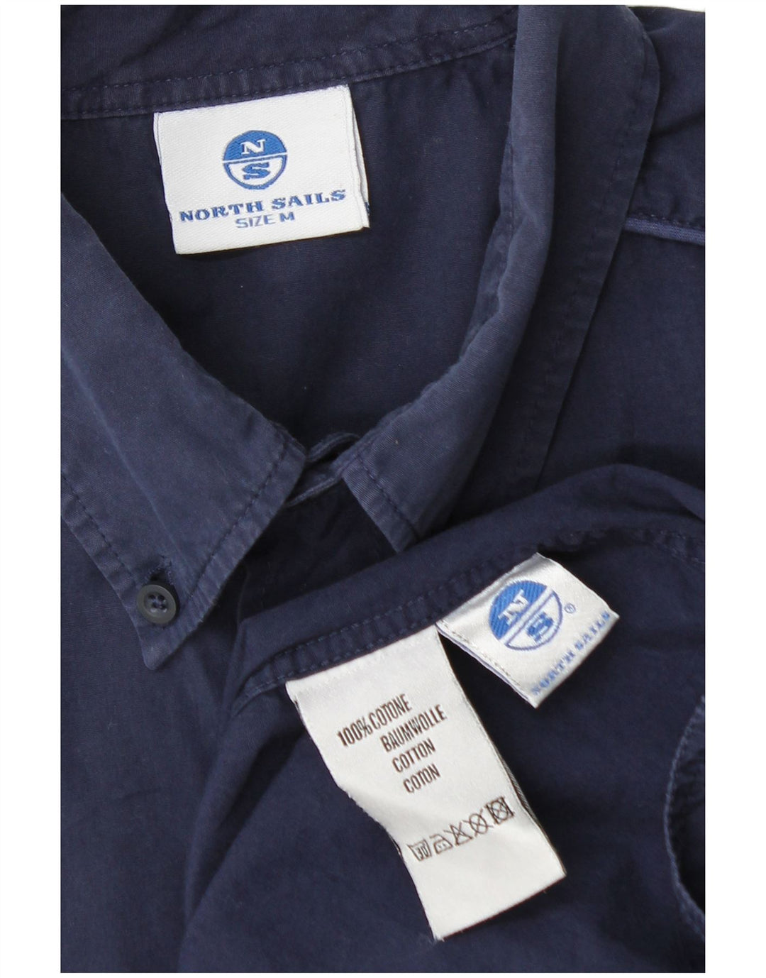 Camicia a maniche corte da uomo North Sails in cotone blu navy medio