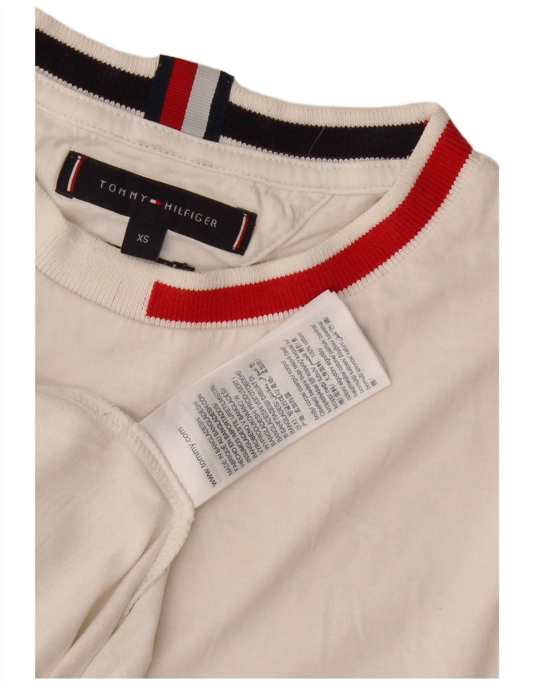 T-shirt da uomo Tommy Hilfiger Top XS in cotone bianco