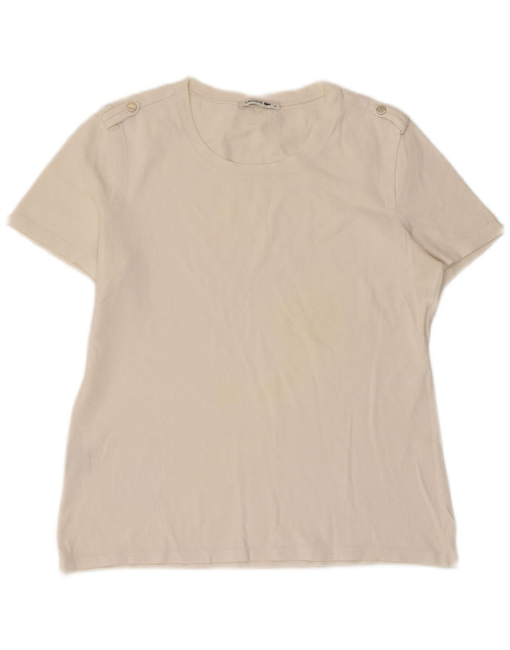 T-shirt da donna Lacoste taglia 42 grande in cotone bianco
