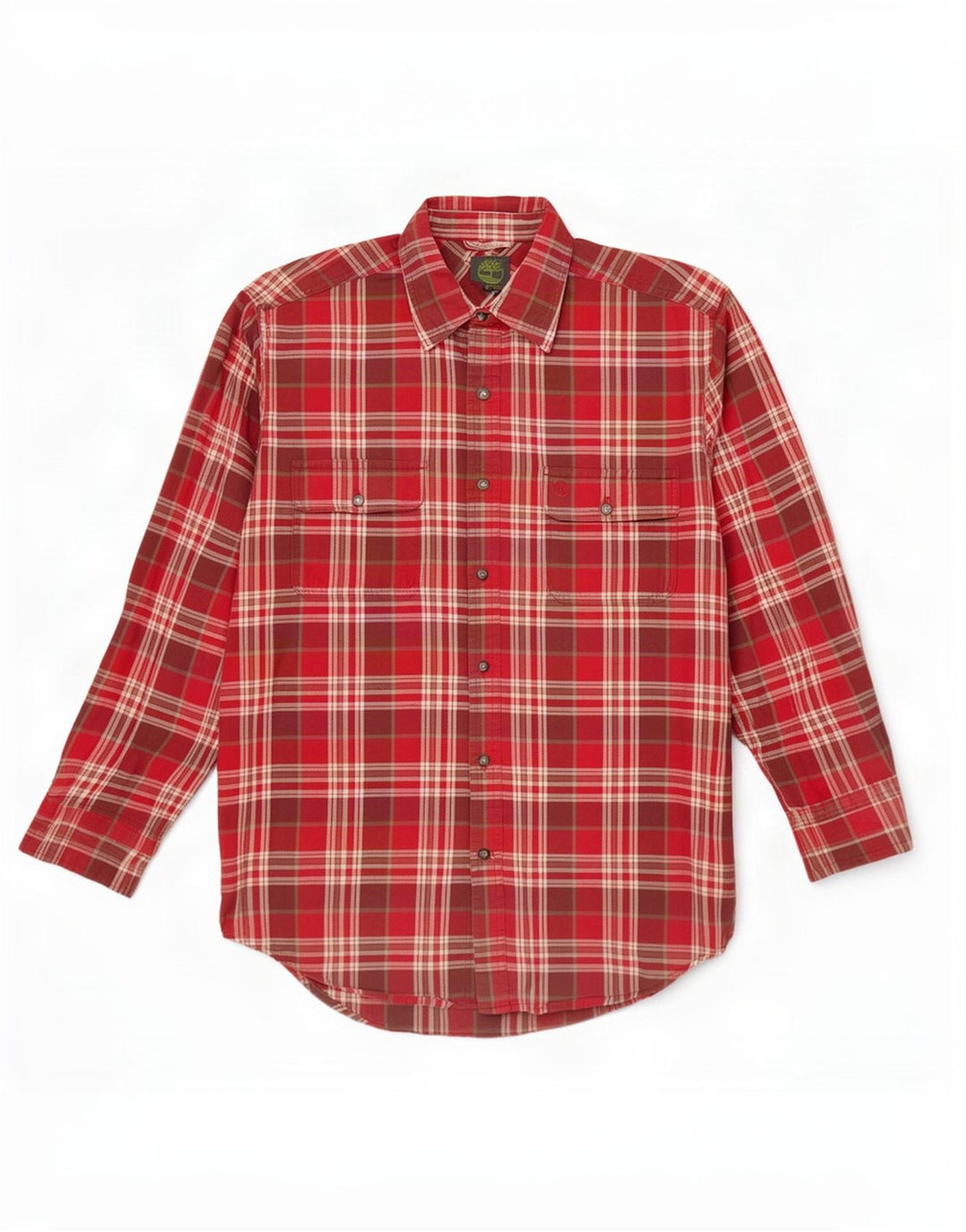 Camicia in flanella da donna Timberland UK 14 Cotone scozzese medio rosso