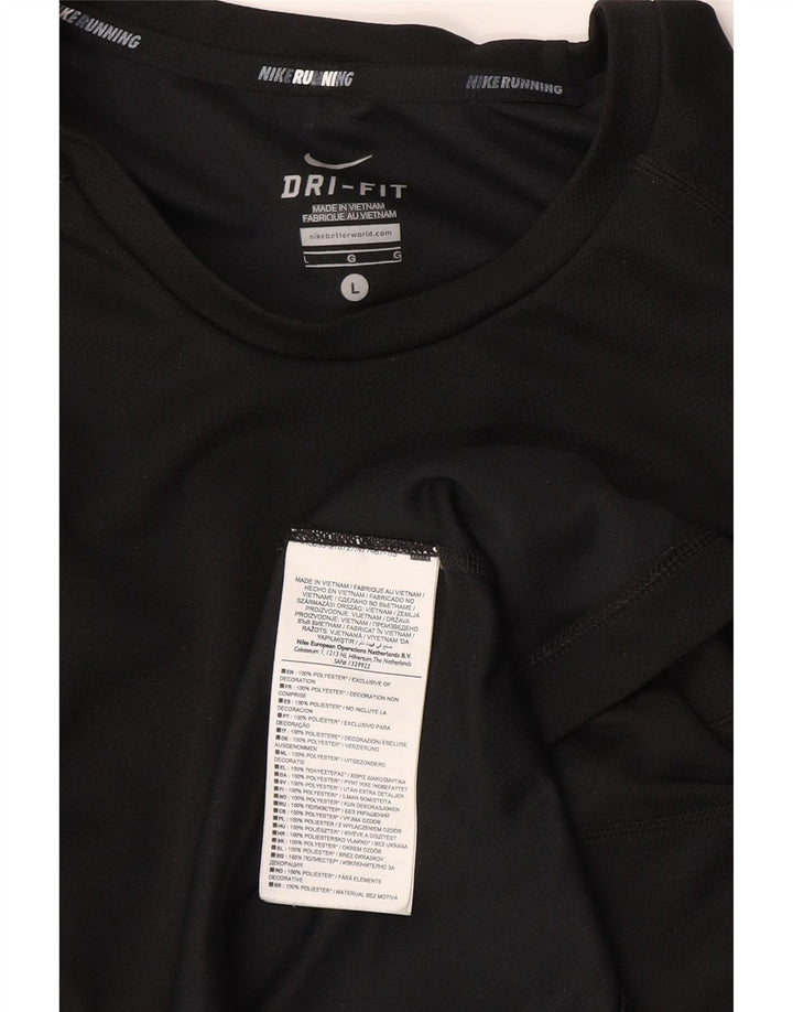 T-shirt Nike Dri Fit da uomo, grande, in poliestere nero