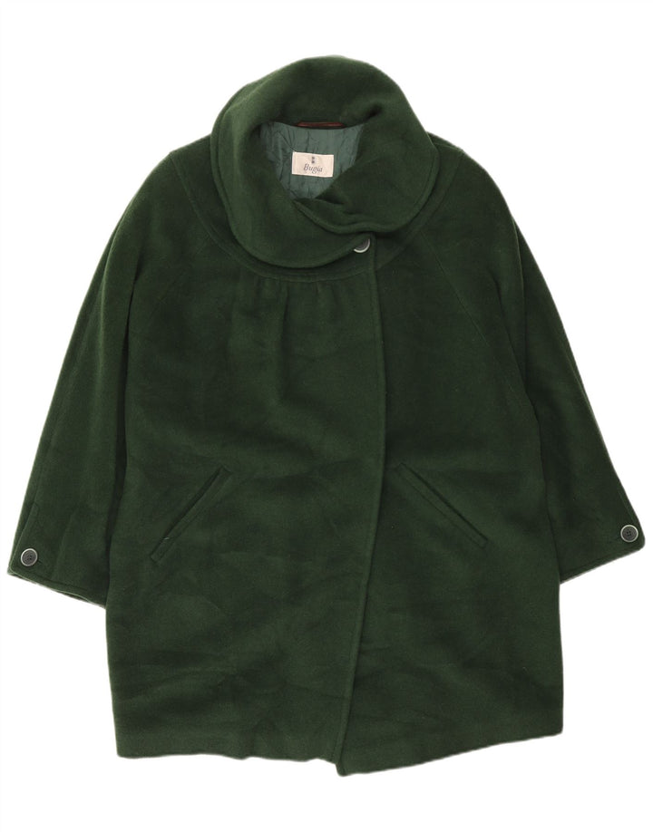Soprabito oversize da donna vintage UK 18 XL in lana verde