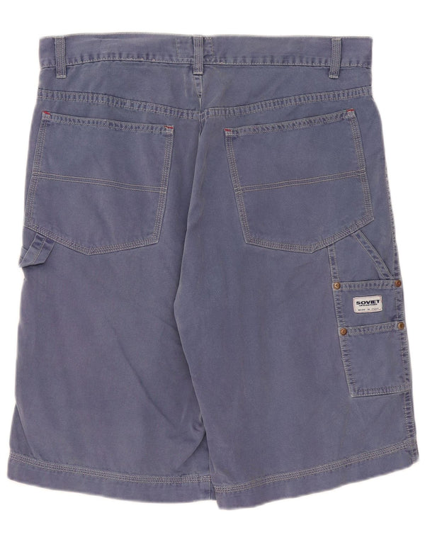 Vintage Mens Cargo Shorts W34 Large Navy Blue