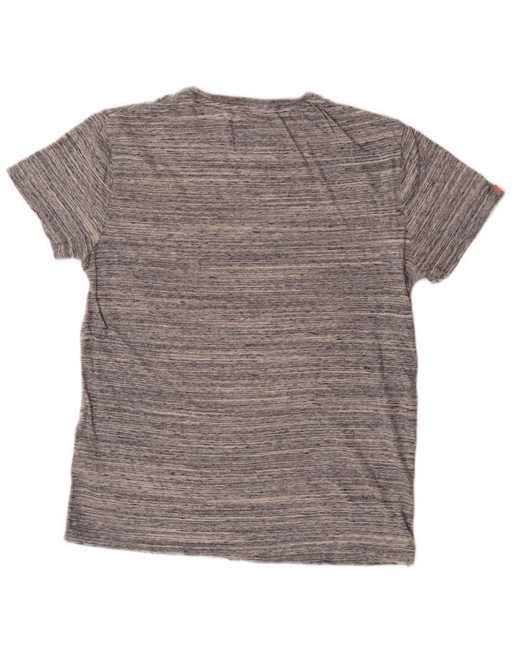 T-shirt da uomo Superdry Top in cotone chiazzato grigio medio