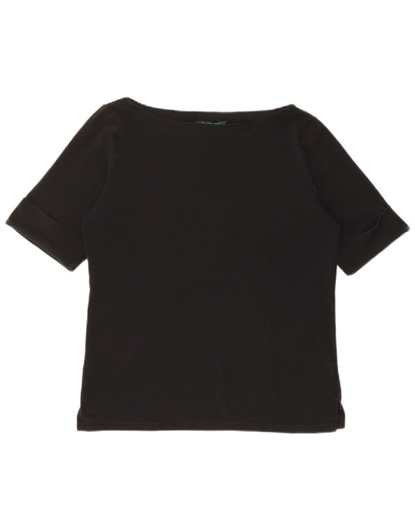 T-shirt da donna Ralph Lauren Top UK 14 grande cotone nero