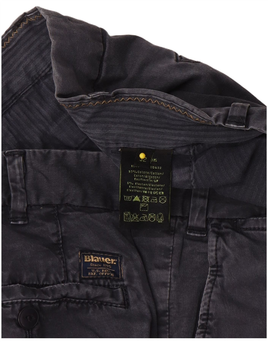 Pantaloni chino slim da uomo Blauer W32 L33 in cotone blu navy