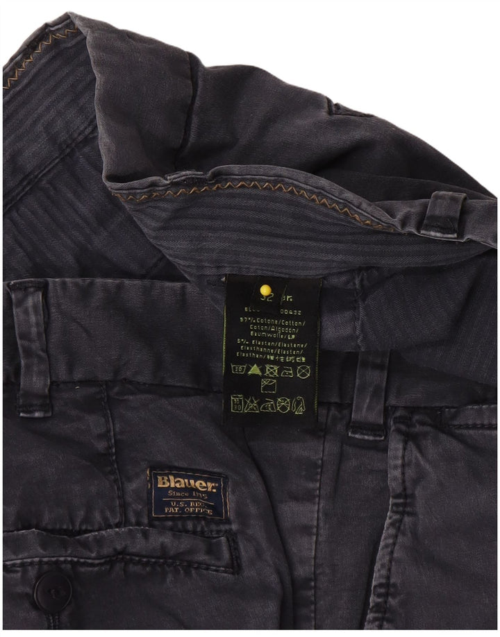 Pantaloni chino slim da uomo Blauer W32 L33 in cotone blu navy