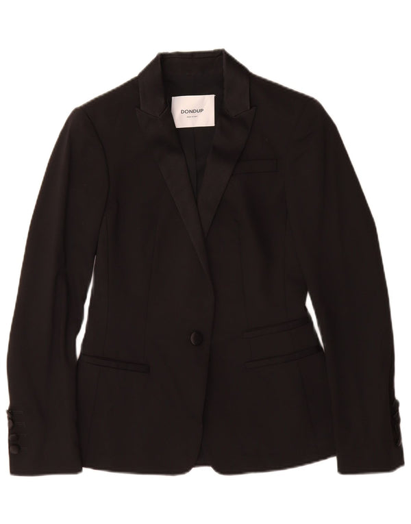 Giacca Blazer da Donna a 1 Bottone Dondup IT 38 XS Cotone Nero