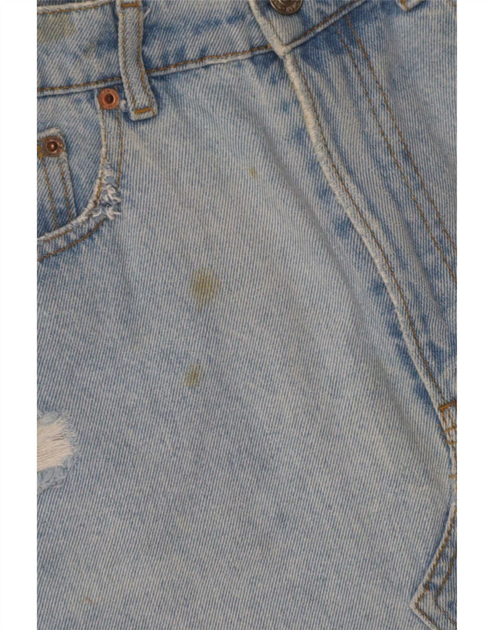 Gonna mini denim invecchiata Zara da donna, media W28, cotone blu