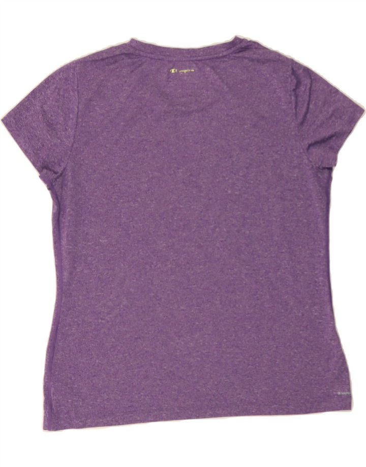 CHAMPION Womens T-Shirt Top UK 16 Large Purple Flecked Polyester Vintage Champion and Second-Hand Champion from Messina Hembry 