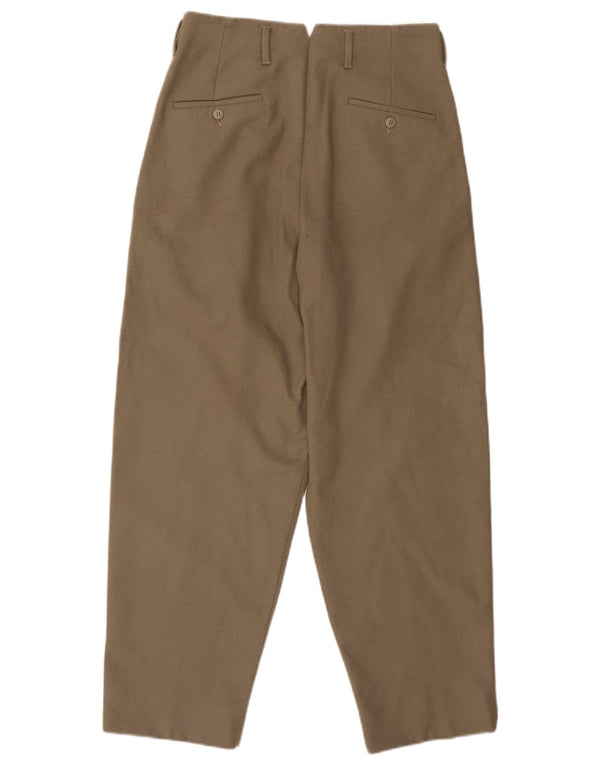Pantaloni chino con pegging a vita alta da uomo Virgola IT 46 Large W30 L27 Khaki