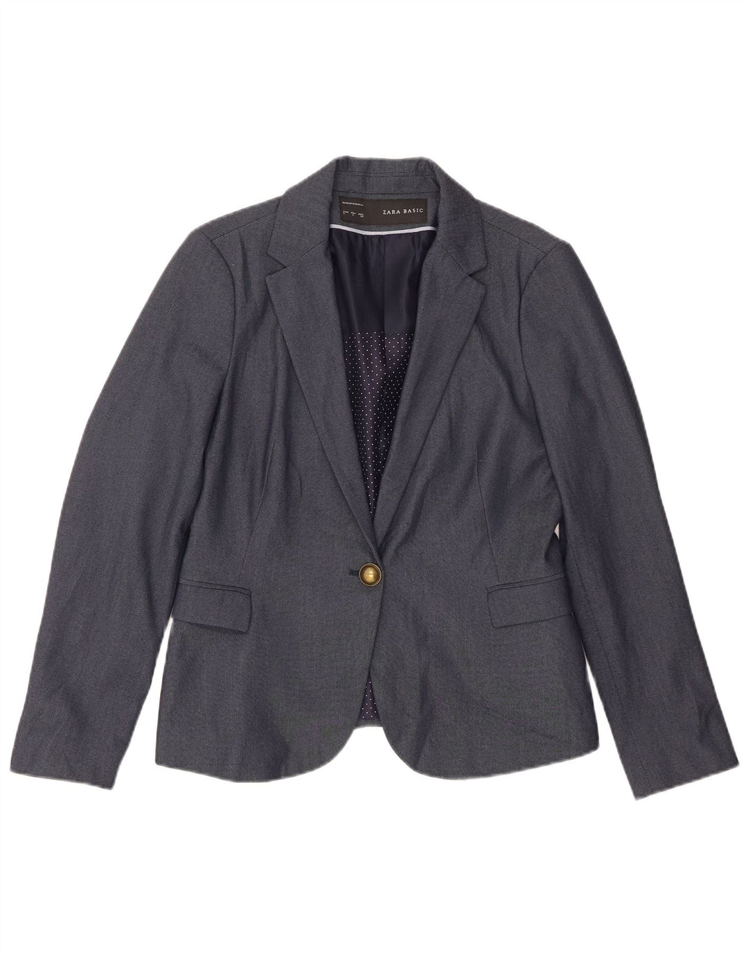 Giacca blazer da donna a 1 bottone Zara UK 14 grande blu navy