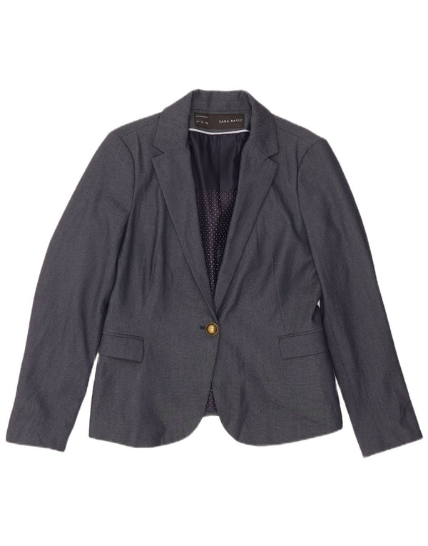 Giacca blazer da donna a 1 bottone Zara UK 14 grande blu navy