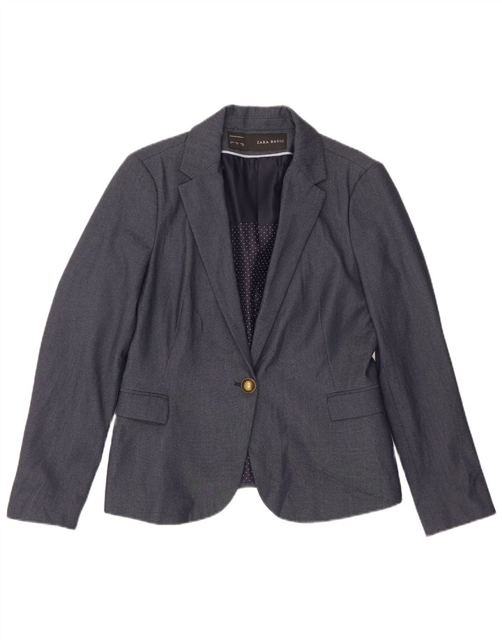 Giacca blazer da donna a 1 bottone Zara UK 14 grande blu navy