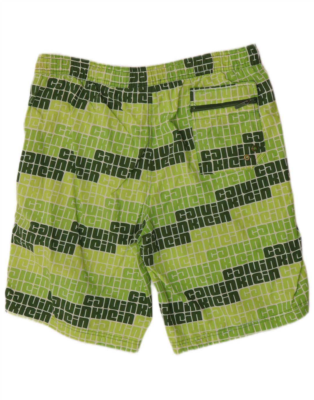 Pantaloncini da bagno grafici da uomo Calvin Klein grandi in nylon verde
