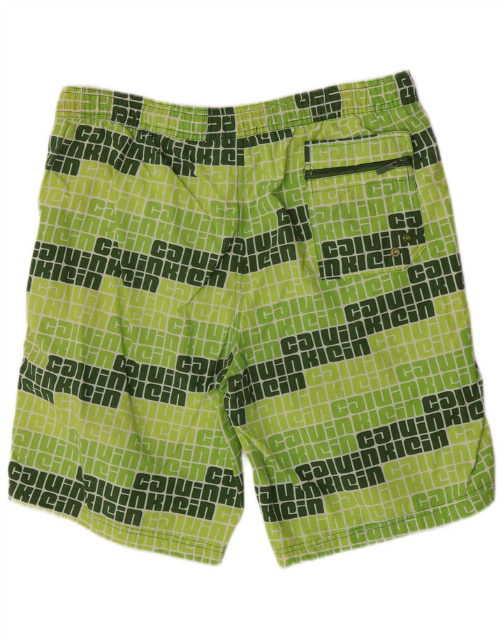 Pantaloncini da bagno grafici da uomo Calvin Klein grandi in nylon verde