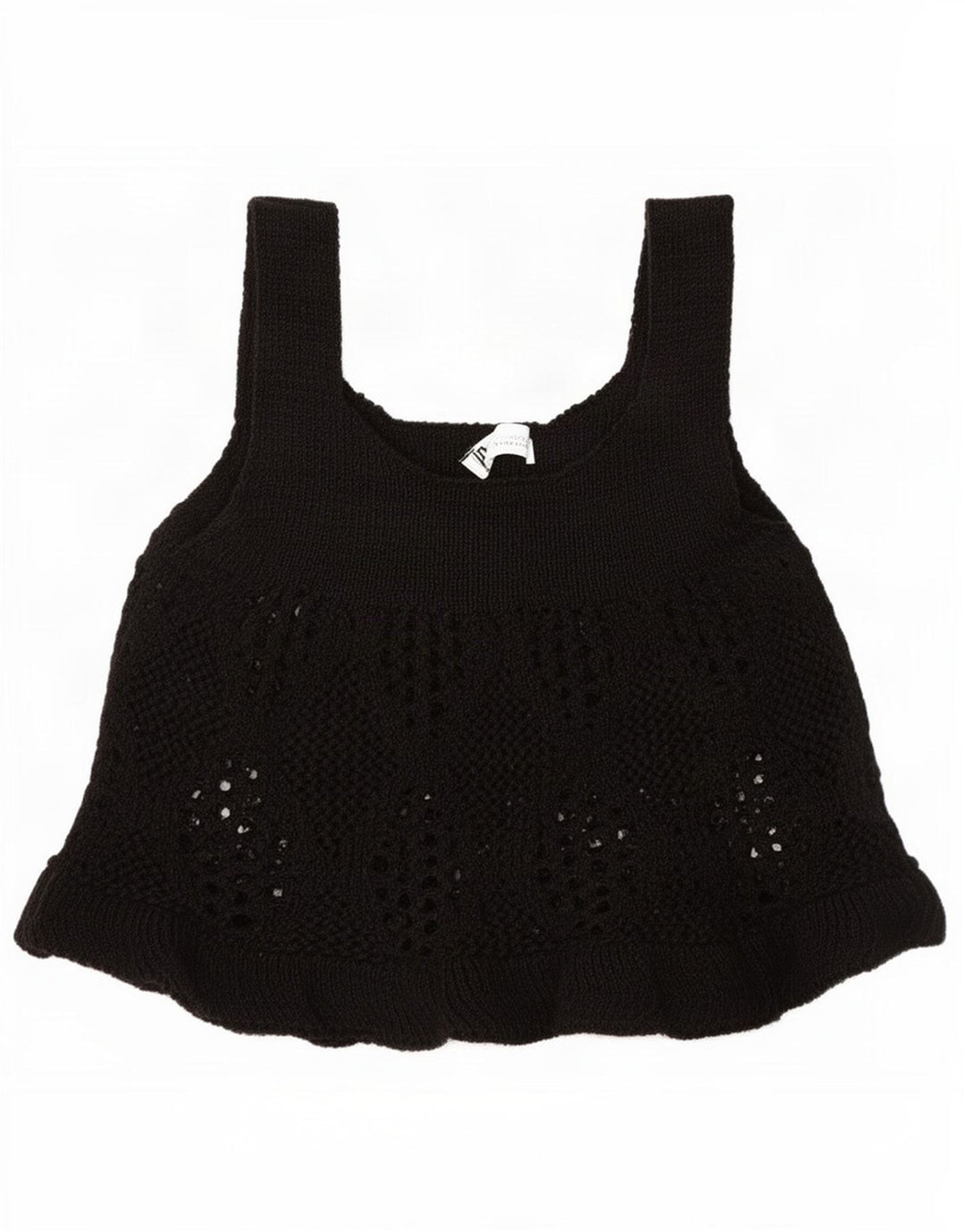 Canotta in maglia da donna Zara UK 8 piccola in cotone nero