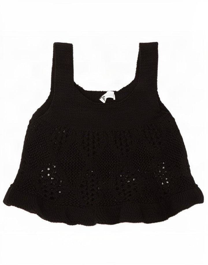 Canotta in maglia da donna Zara UK 8 piccola in cotone nero