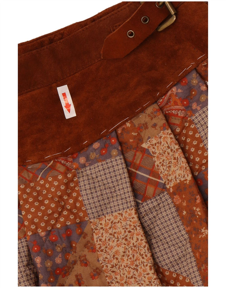 Gonna svasata da donna Sportmax UK 12 Medium W24 Poliestere patchwork marrone