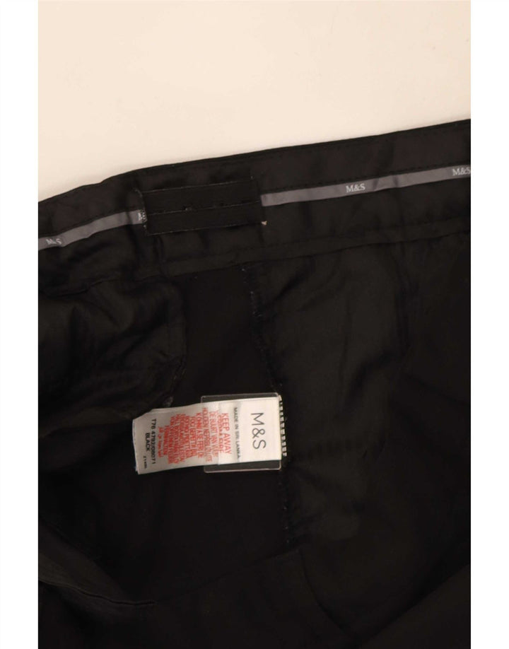 Pantaloni da abito dritti da uomo Marks & Spencer W34 L29 neri