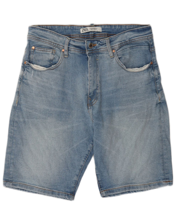 Pantaloncini di jeans da uomo Zara EU 42 Large W32 cotone blu