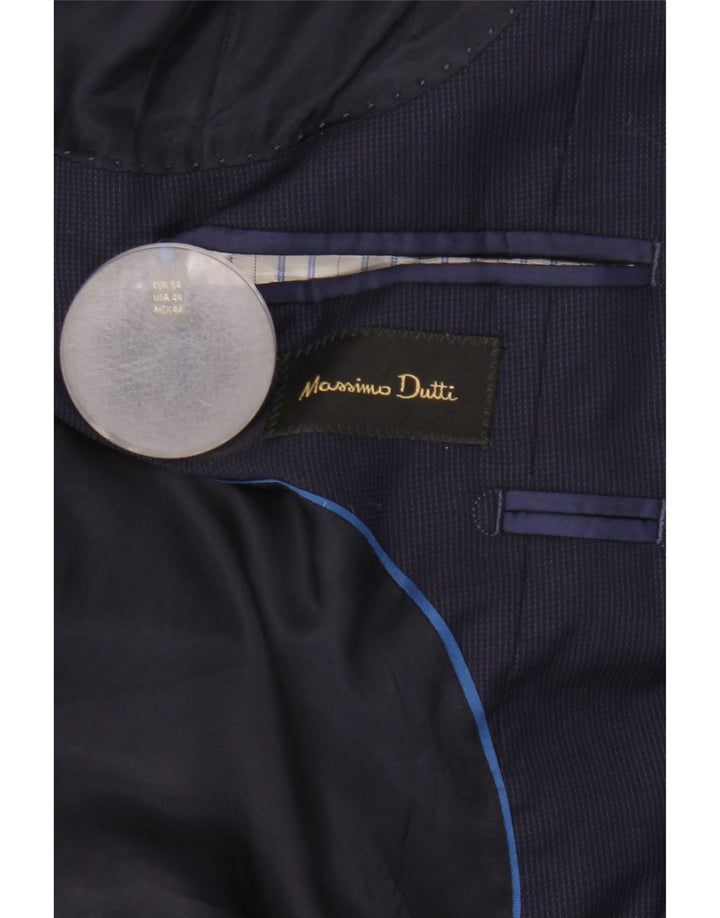 Giacca blazer da uomo a 2 bottoni Massimo Dutti EU 54 XL Lana blu navy