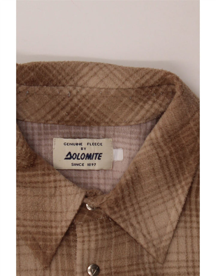 DOLOMITE Camicia da uomo in flanella a quadri beige grande