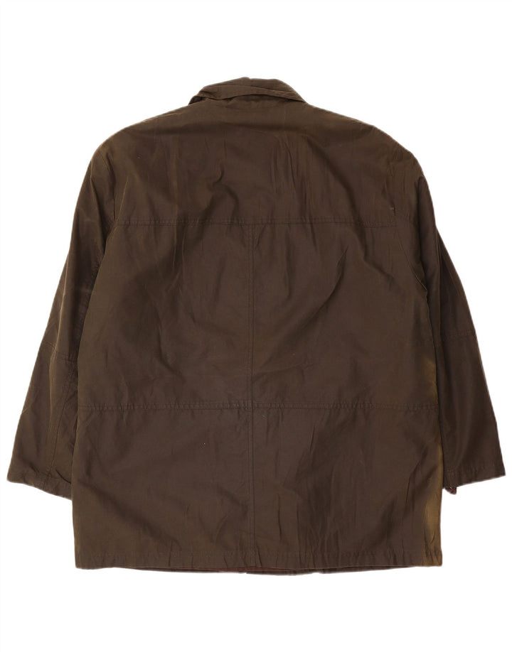 MARELLA Womens Waxed Cotton Jacket UK 14 Large Khaki Cotton