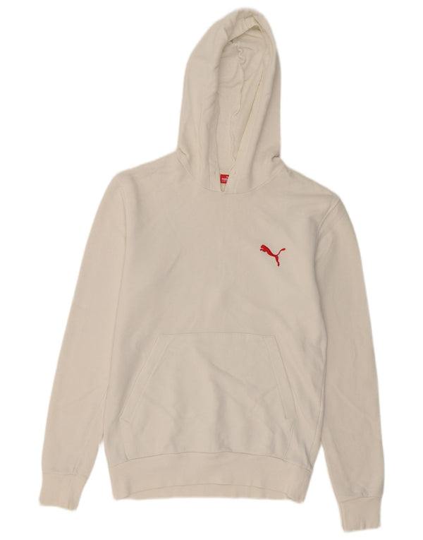 Felpa con cappuccio grafica da uomo Puma XS in cotone bianco