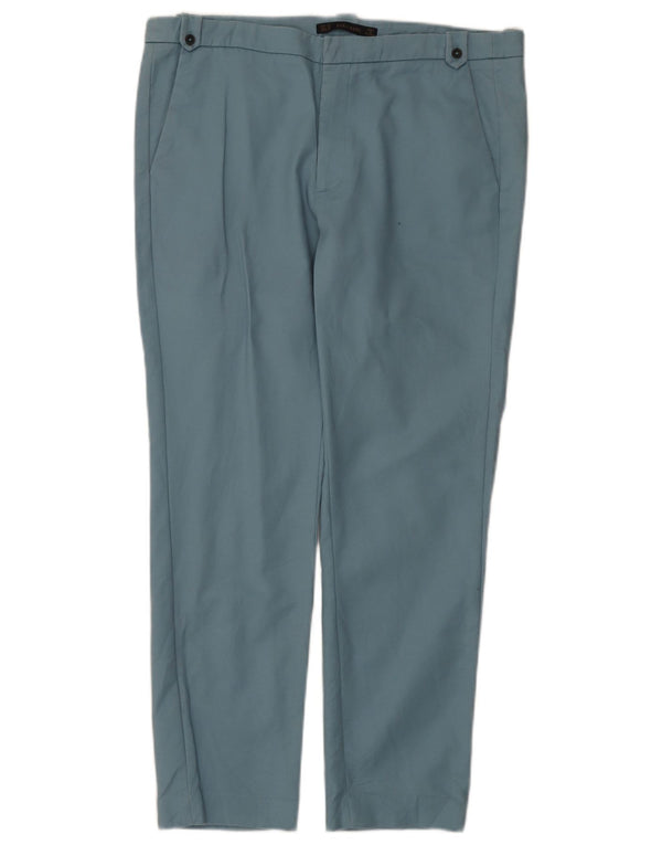 Zara Womens Straight Chino Trousers EU 42 Large W32 L27 Blue