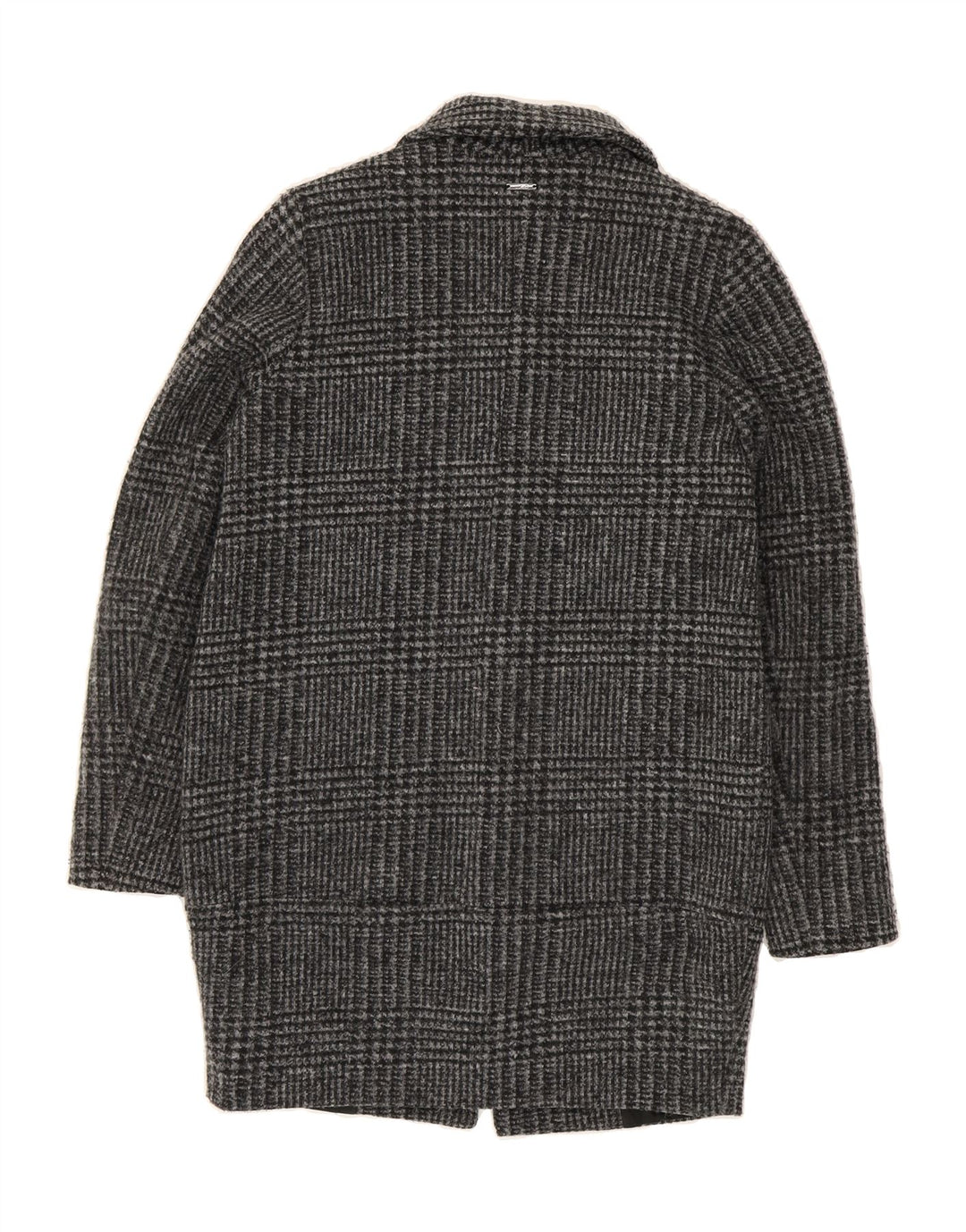 LIU JO Womens Overcoat IT 40 Small Grey Houndstooth Polyester Vintage Liu Jo and Second-Hand Liu Jo from Messina Hembry 
