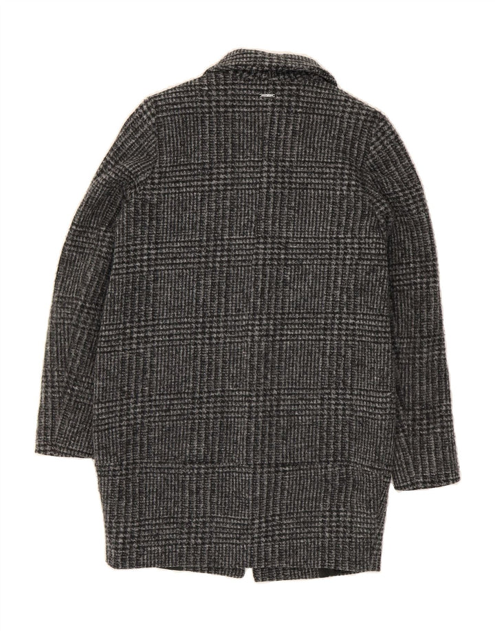 LIU JO Womens Overcoat IT 40 Small Grey Houndstooth Polyester Vintage Liu Jo and Second-Hand Liu Jo from Messina Hembry 