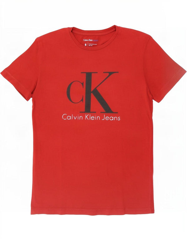 Maglietta grafica da uomo Calvin Klein Jeans Top piccola rossa